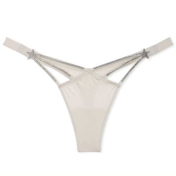 Victoria's Secret Small Delfin Grey Very Sexy Starstruck Shine Brazilian Panty - Picture 1 of 5